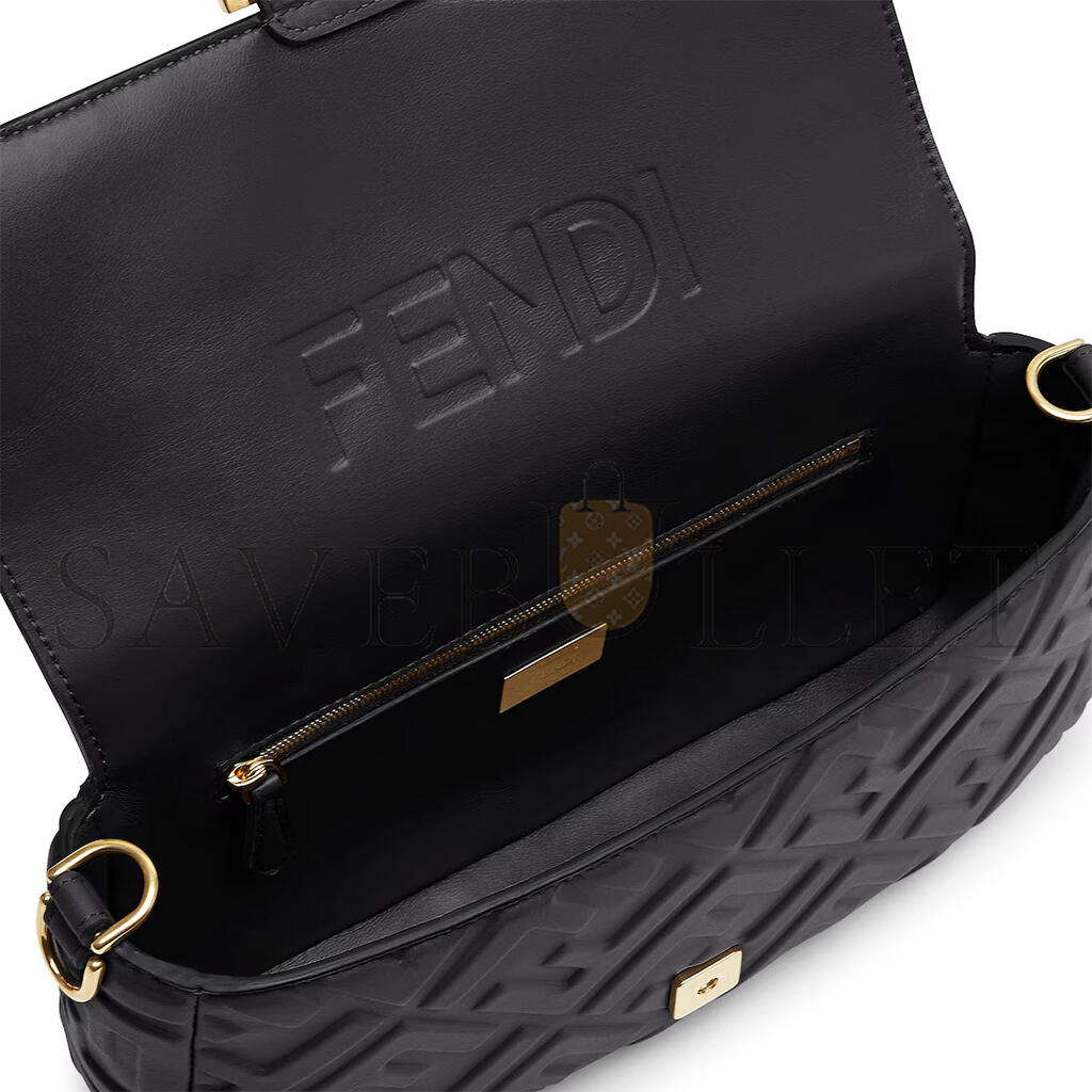 F**di baguette black leather bag 8br600at57f15zw (27*15*6cm)